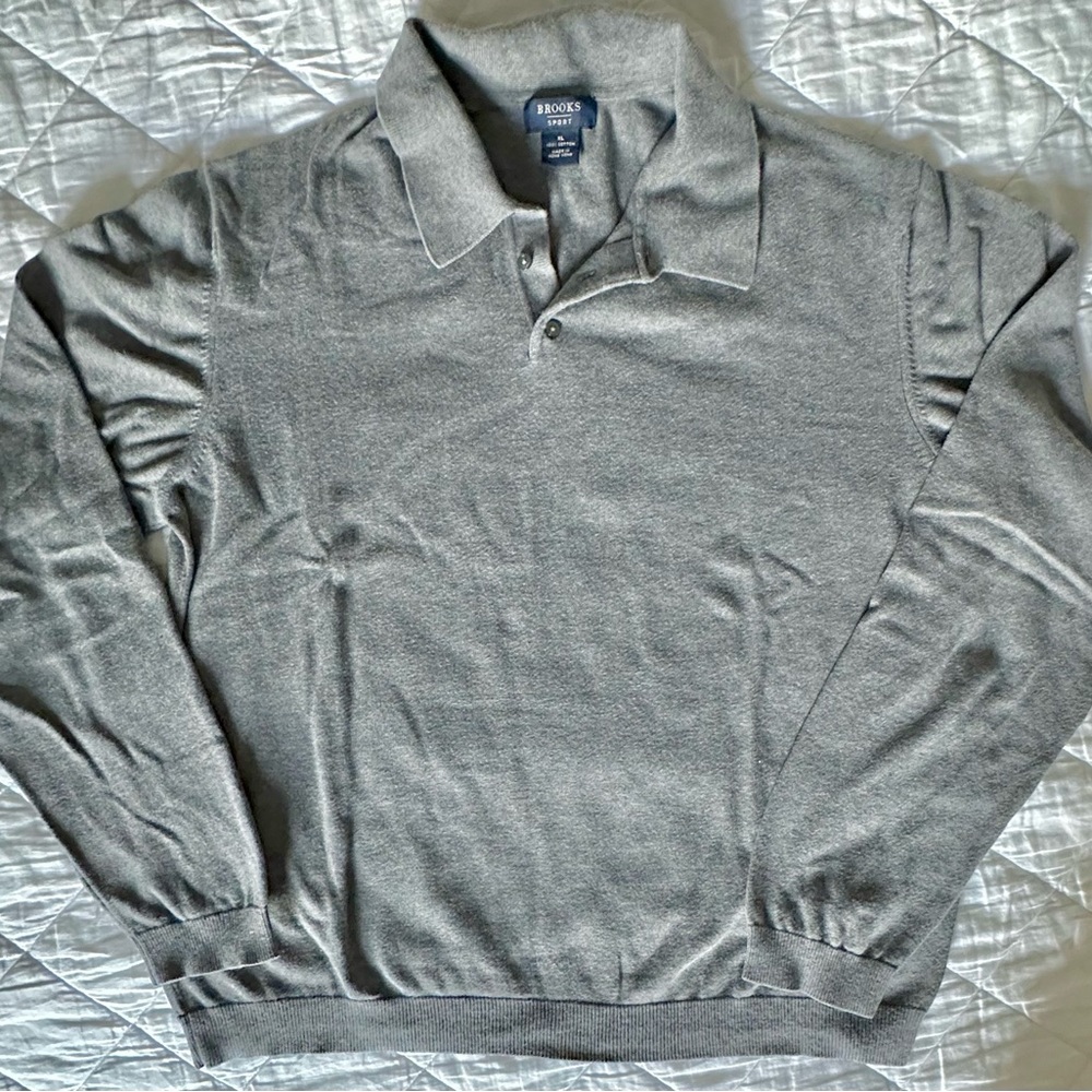 Brooks Brothers grey L/S polo XL